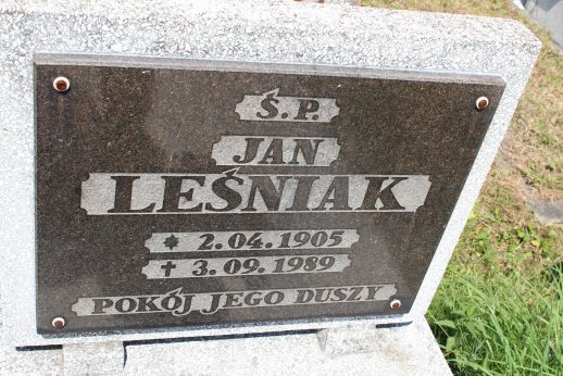 Jan Leśniak 1905 Nowa Ruda - Grobonet - Wyszukiwarka osób pochowanych